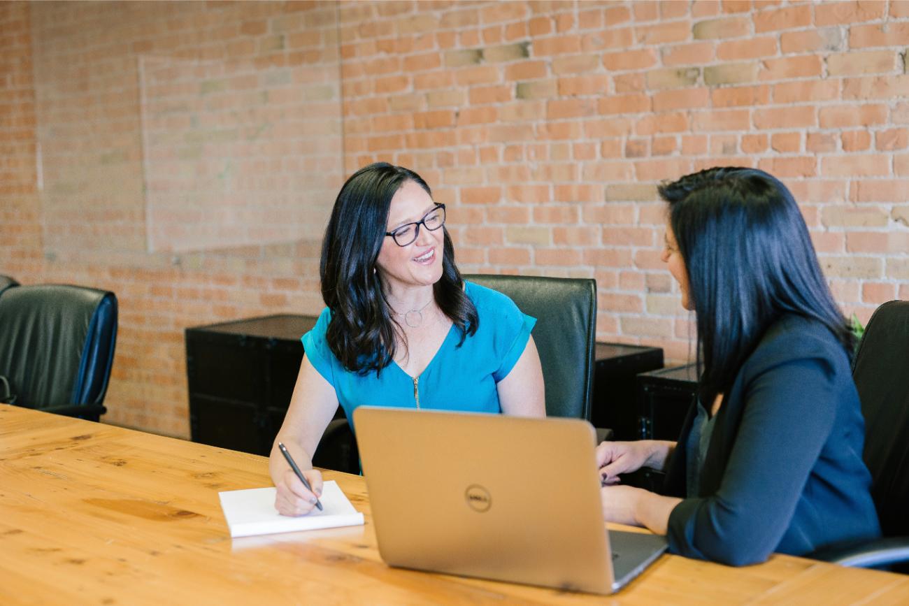 Women collaborating in office setting